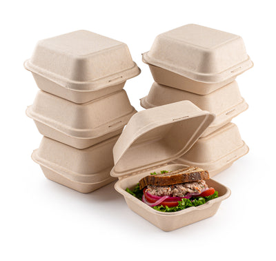 Plant  Fiber Clamshell To-Go Containers