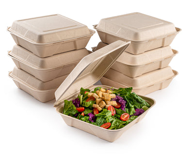 Plant  Fiber Clamshell To-Go Containers