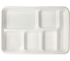 Bagasse Fiber School Trays - White
